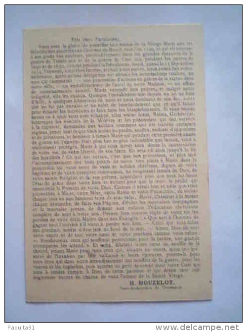 Image ND De Breuil, Au Verso ,sermon Du Curé De Commercy, 1ère Guerre Mondiale - Religion & Esotericism