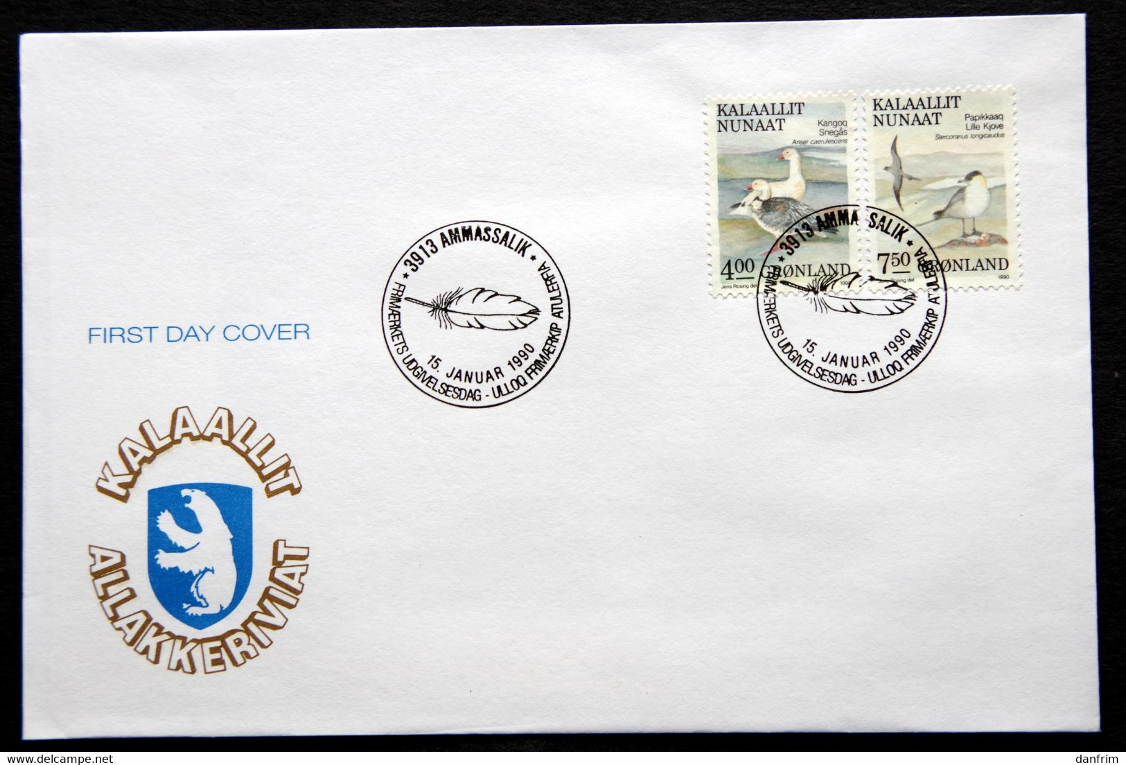 Greenland 1990 BIRDS MiNr.199-200  FDC ( Lot Ks) - FDC