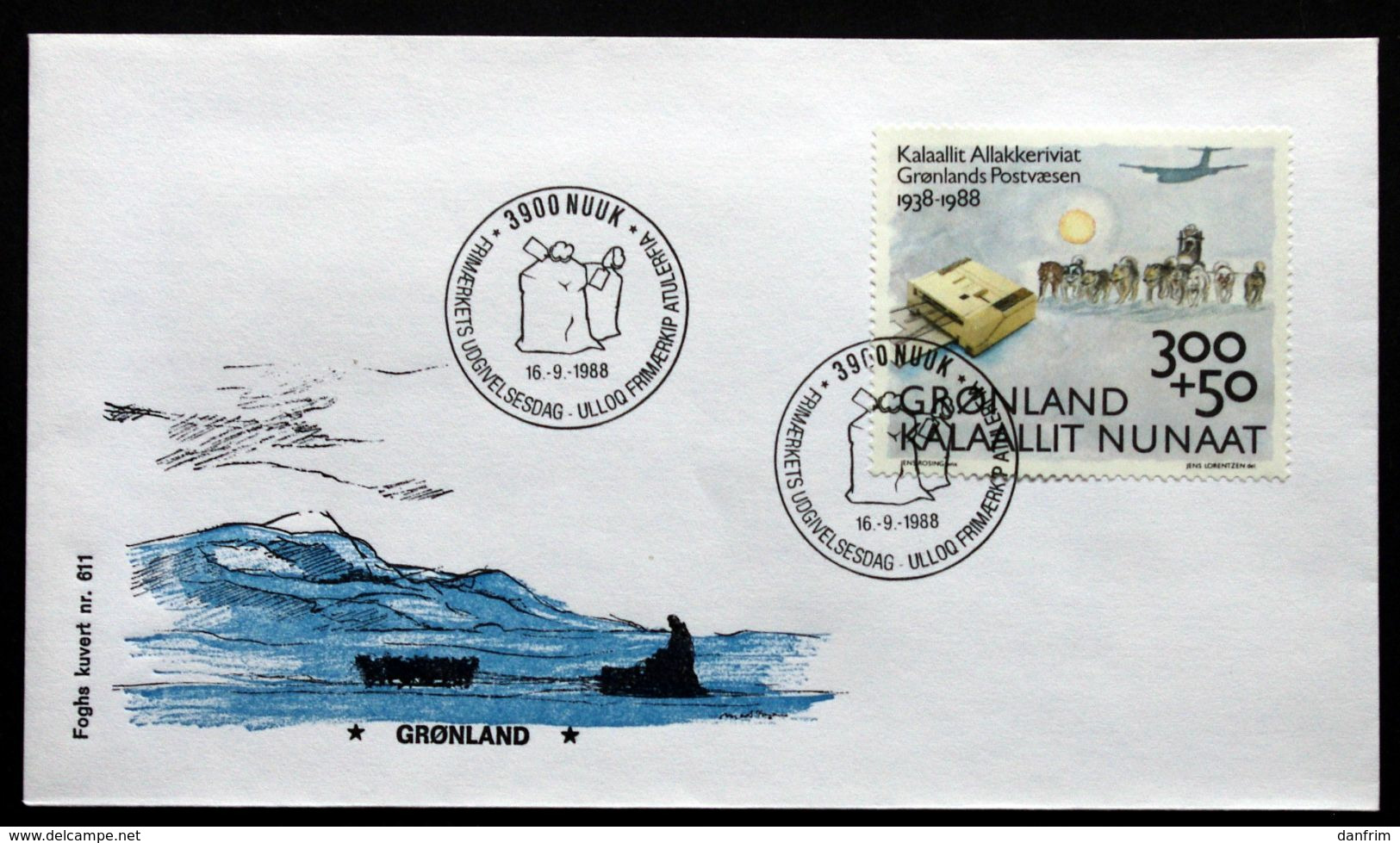 Greenland 1988  Greenland Post 50 Years   MiNr.185  FDC ( Lot Ks) - FDC