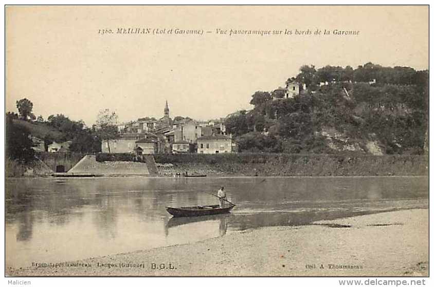 Lot Et Garonne -ref 13 - Meilhan -vue Panoramique Sur Les Bords De La Garonne -carte  Bon état - - Meilhan Sur Garonne
