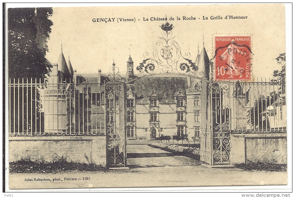 86 - Gençay : Château De La Roche - Grille D' Honneur - Gencay