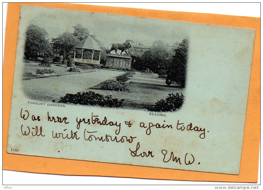 Reading Forbury Gardens 1900 Postcard - Reading