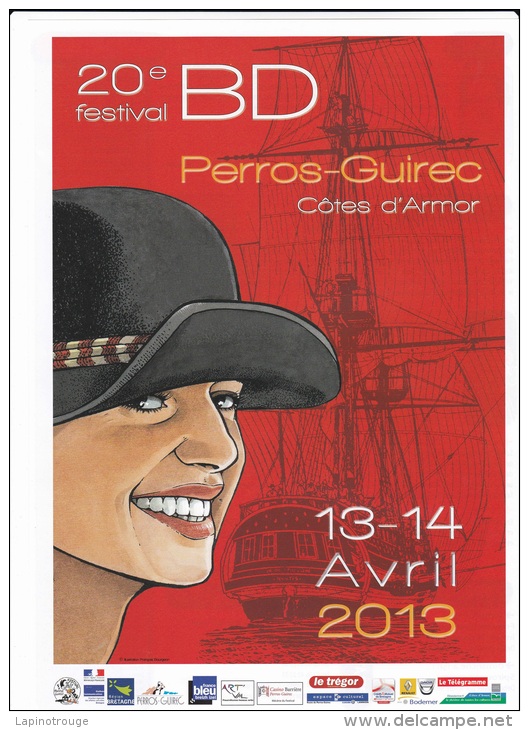 Affichette BOURGEON François Festival BD Perros-Guirec 2013 (Les Passagers Du Vent) - Affiches & Posters