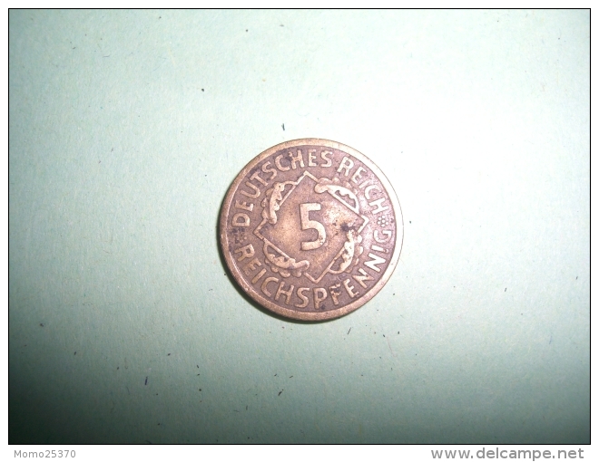 PIECE 1925  ALLEMAGNE DEUTSCHES REICH 5 RENTEN  PFENNIG - 5 Rentenpfennig & 5 Reichspfennig