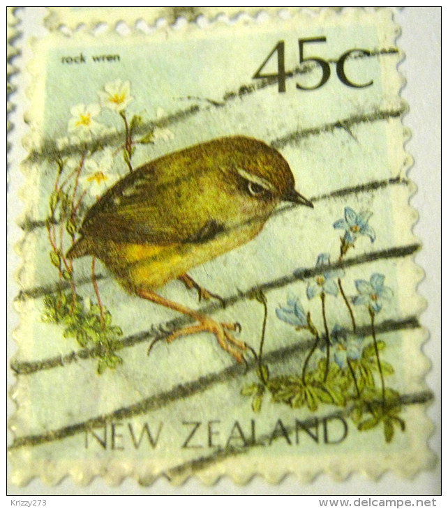 New Zealand 1991 Rock Wren Bird 45c - Used - Gebraucht