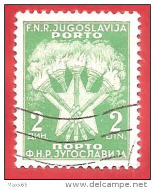 JUGOSLAVIA - USATO - 1951 - SEGNATASSE - Postage Stamps - 2 Dinar - Michel YU P101 - Used Stamps