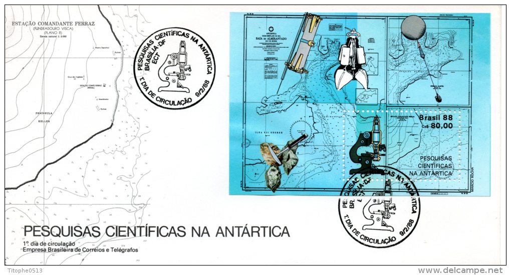 BRESIL. BF 71 Sur Enveloppe 1er Jour (FDC) De 1988. Expédition Scientifique En Antarctique. - Research Programs