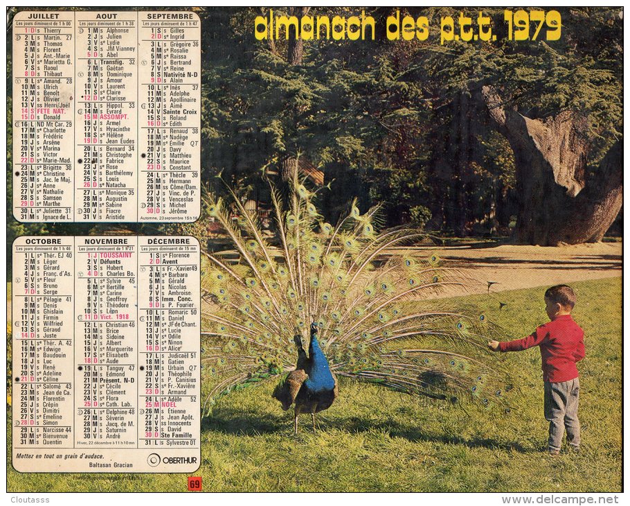 ALMANACH DES P T T ) 1979     GERS  (32)       PHOTOS ENFANTS AVEC ANIMAUX  BON ETAT - Big : 1971-80