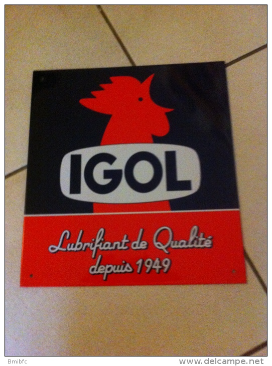 Superbe Plaque Publicitaire . Objet De Collection      IGOL Lubrifiant De Qualité Depuis 1949 - Plaques En Tôle (après 1960)