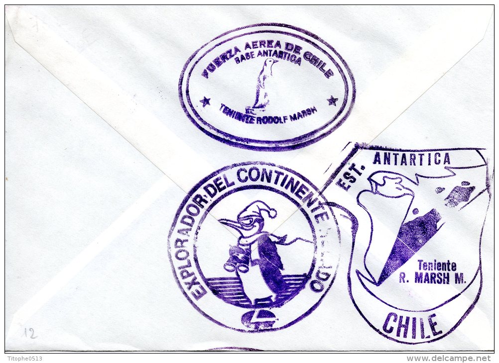 CHILI. N°751 & 753 Sur Enveloppe Commémorative De 1987. Capitan Luis Alcazar. - Barcos Polares Y Rompehielos
