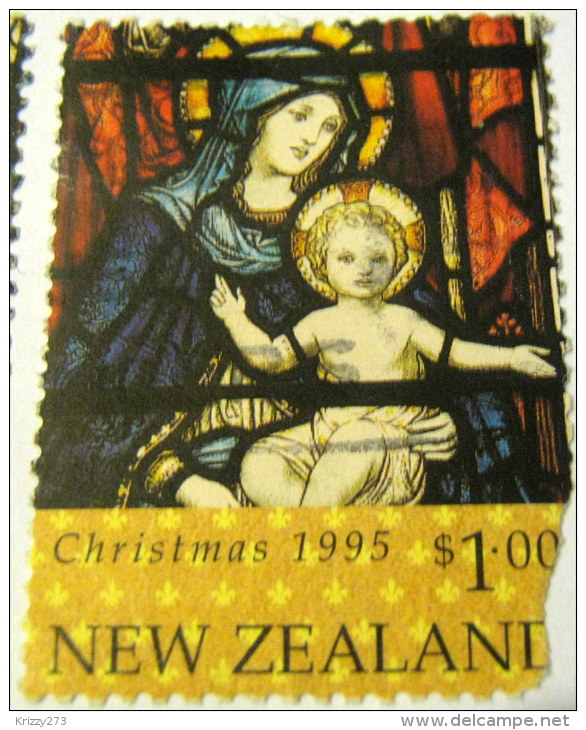 New Zealand 1995 Christmas Madonna And Child $1 - Used And Damaged - Gebraucht