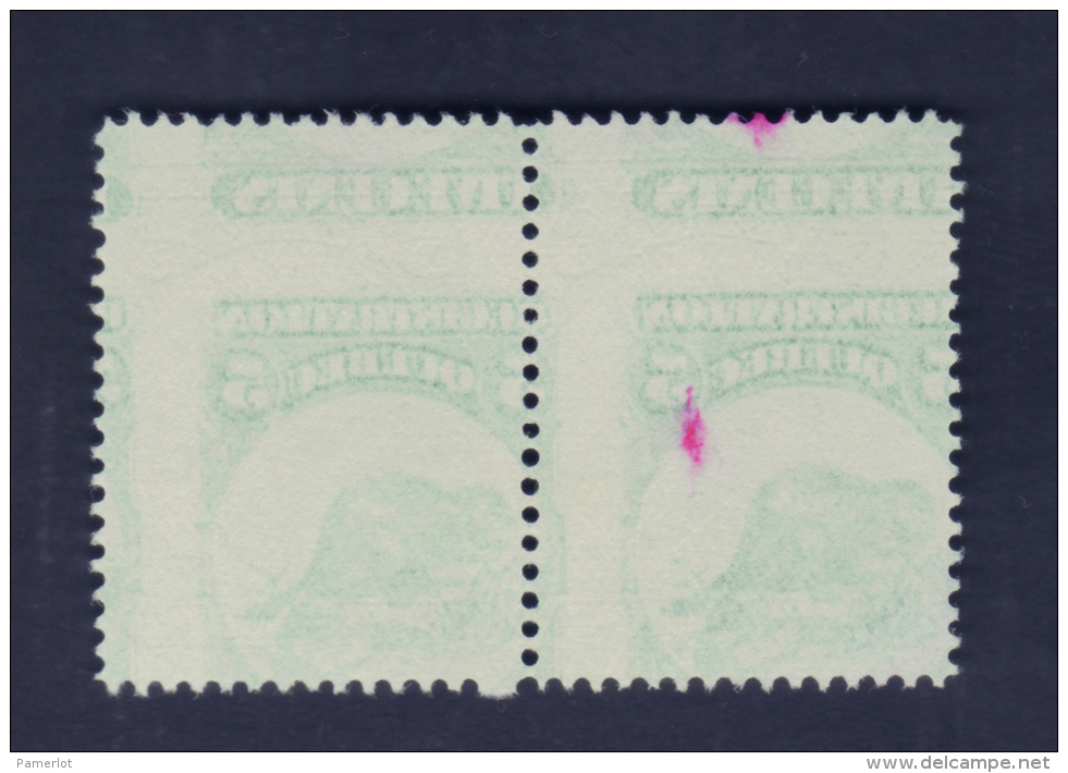 Fiscaux #QR5 Pair With Ink Print At The Back Look (  5c 1871 Beaver ) Timbre Taxe Quebec Canada Recto /verso - Steuermarken