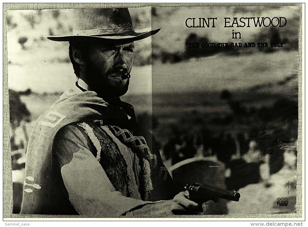 Kleines Poster  -  Udo Lindenberg  -  Rückseite : Clint Eastwood  -  Von Pop-Rocky Ca. 1982 - Posters