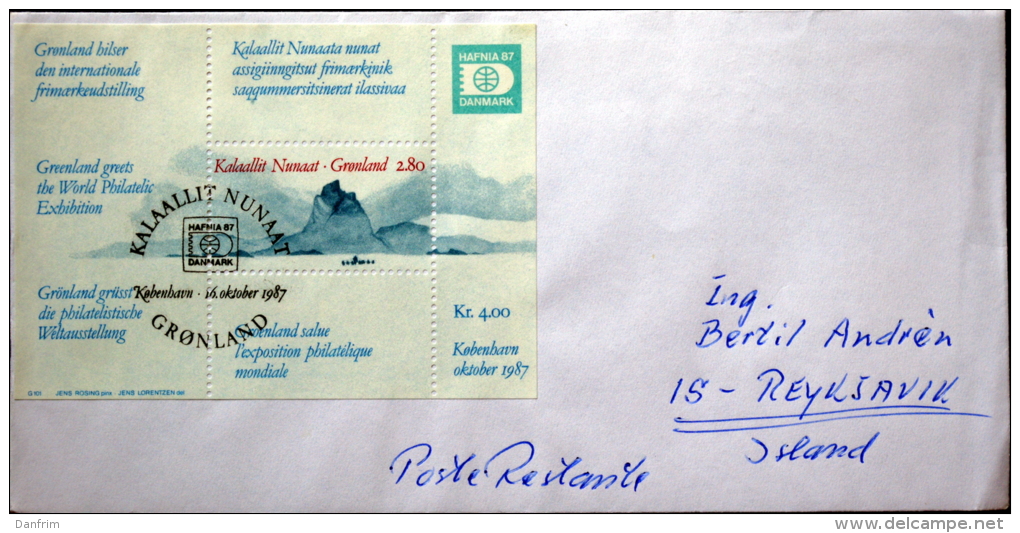 Greenland 1987 HAFNIA 87    MiNr.Block 2   FDC ( Lot 1840) - FDC