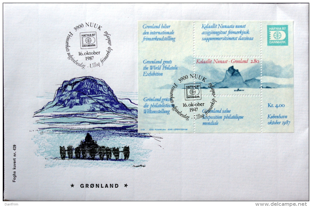 Greenland 1987 HAFNIA 87    MiNr.Block 2   FDC ( Lot 1846)   FOGHS COVER - FDC