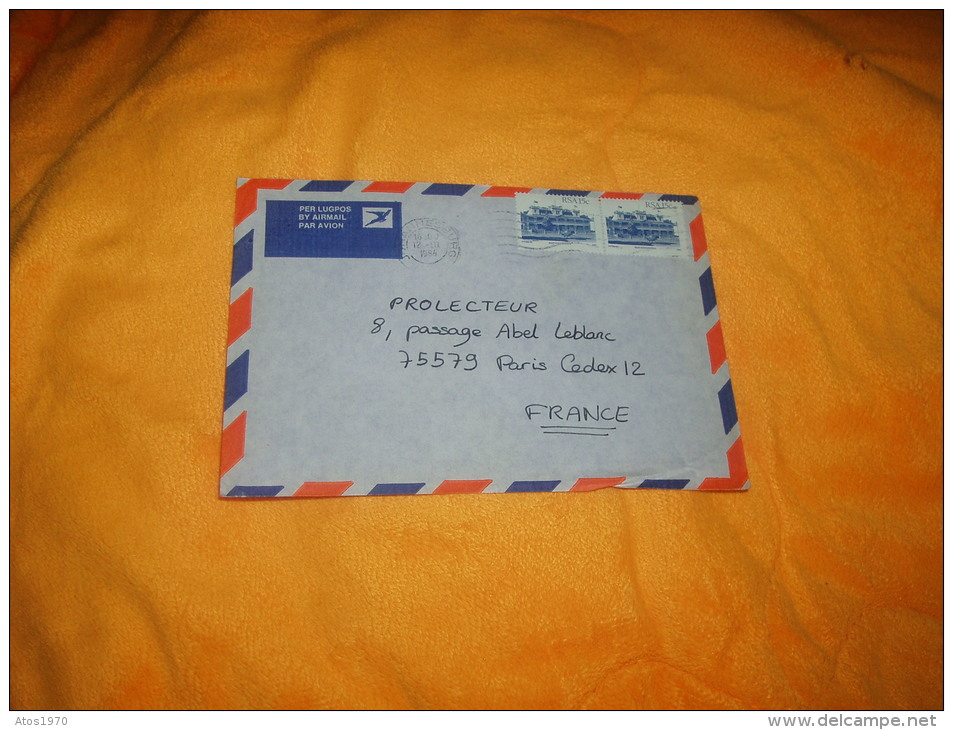 ENVELOPPE UNIQUEMENT USAGEE DATE 1986./ AFRIQUE DU SUD JOHANNESBURG VERS PARIS FRANCE 12.  / CACHET + TIMBRES. AIR MAIL. - Luchtpost