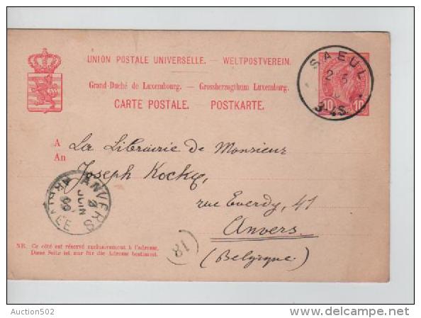 Entier 10 C.obl.Saeul 2.5.1906 V.Anvers C.d'arrivée PR283 - Entiers Postaux