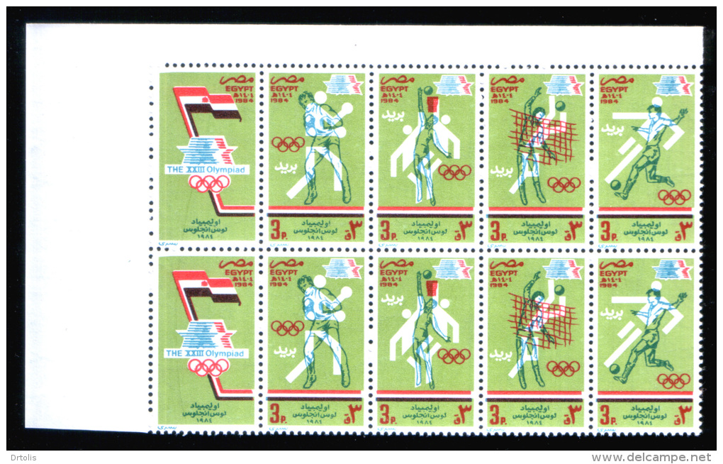 EGYPT / 1984 / USA / SPORT / OLYMPIC GAMES ; LOS ANGELES 84 / BOXING ; BASKETBALL ; VOLLEYBALL & FOOTBALL / MNH / VF - Unused Stamps