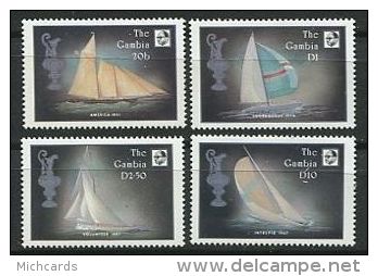 114 GAMBIE 1987 - Voiliers Bateaux - Neuf Sans Charniere (Yvert 636/39) - Gambie (1965-...)