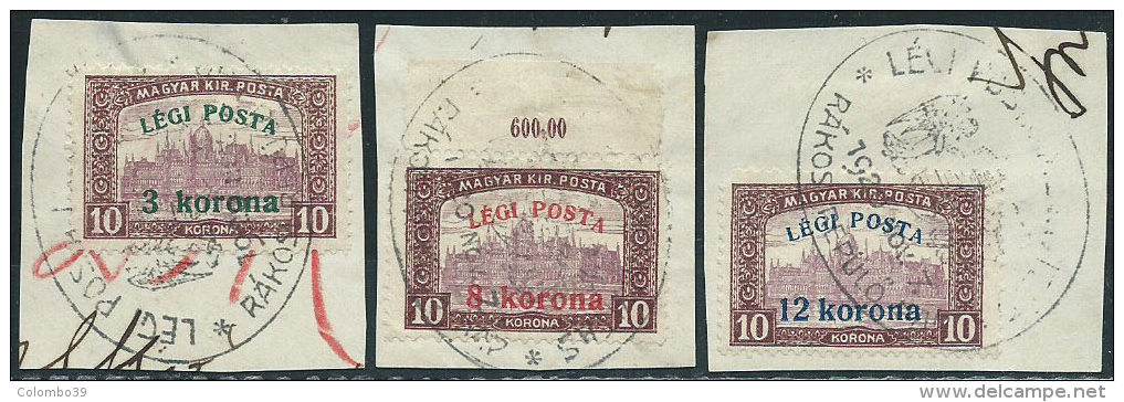 Ungheria 1929 PA Usato - Mi.319/21  Yv.3/5  Annullo 1°Giorno Su Frammento - Usati