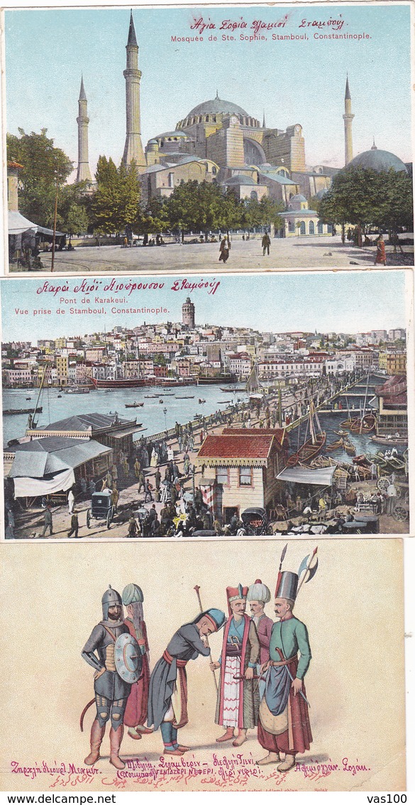 LOT 8 ITEMS POSTCARDS SEE SCAN IMAGE!CPA,CONSTANTINOPOLE,SERAS KERAT,UNUSED,TURKEY - Turquie