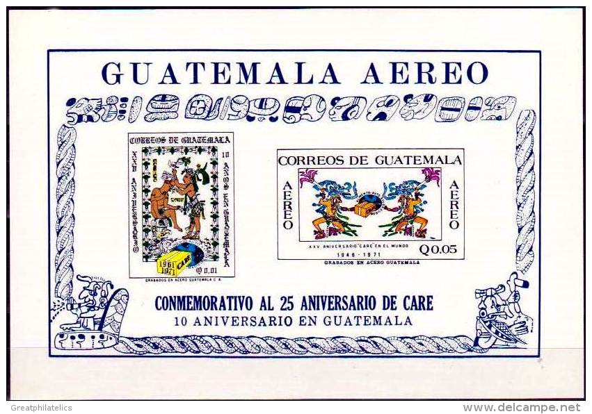 GUATEMALA 1971 AMERICAN RELIEF-CARE S/S SC.#C459a MNH ** Neuf  PRE-COLUMBIAN INDIANS, COSTUMES - Mitología