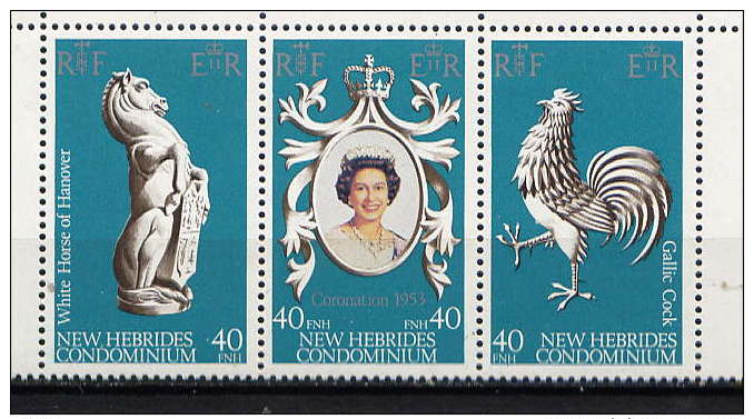 Nlles HEBRIDES - 538/540**  - 25è ANNIVERSAIRE DU COURONNEMENT DE ELIZABETH II - Neufs