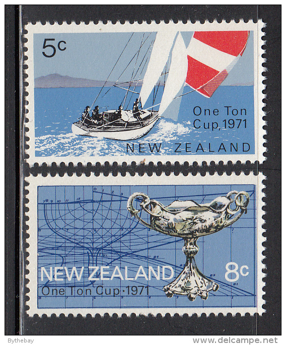 New Zealand MNH Scott #471-#472 Set Of 2 Ocean Racer, Trophy Cup - One Ton Cup Ocean Race - Nuevos