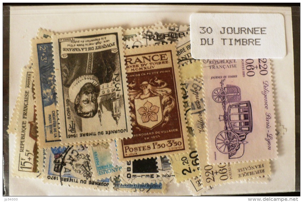 FRANCE Lot 30 Timbres JOURNEE DU TIMBRE Tous Differents Neufs ET Obliteres - Collections