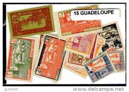 GUADELOUPE LOT 15 TIMBRES  Tous Differents Neufs ET Obliteres, Bonne Cote - Autres & Non Classés