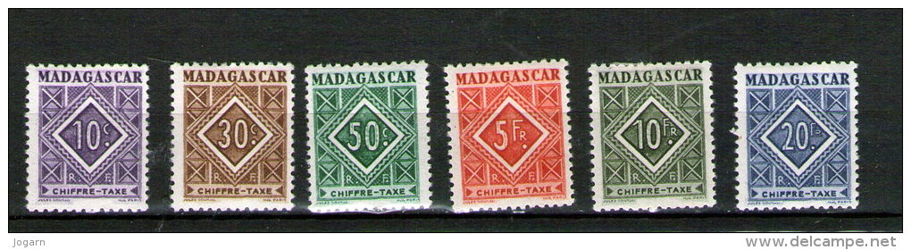 MADAGASCAR  - TAXE N° 31 - 32 - 38 à 40 * - Portomarken