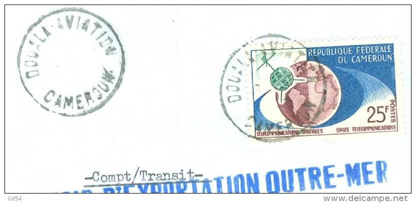 Lettre  Republique Fedérale Du Cameroun Affranchie Pour La France, Cachet Douala Aviation , Date Non Lisib - Am9144 - Cameroon (1960-...)