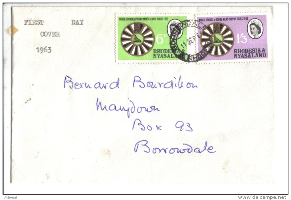 SP1183 - RHODESIA NYASALAND , FDC Del 11 Sept 1963 - Rhodesië & Nyasaland (1954-1963)