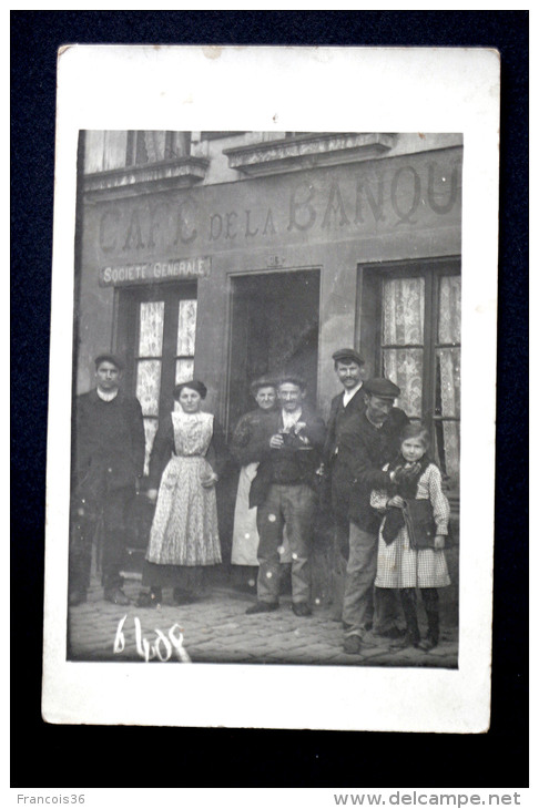 Café De La Banque Société Générale - Commerce Bistrot Bar Vers 1910 - Lieu à Identifier - Cafés