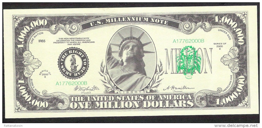 US.A.  FICTIF  1.000.000 DOLLARS   LIBERTY DATE 2000 - Specimen