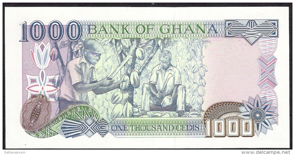 GHANA P32a 1000 CEDIS 5.12.1996 #AB  FIRST DATE   Signature 9  UNC. - Ghana
