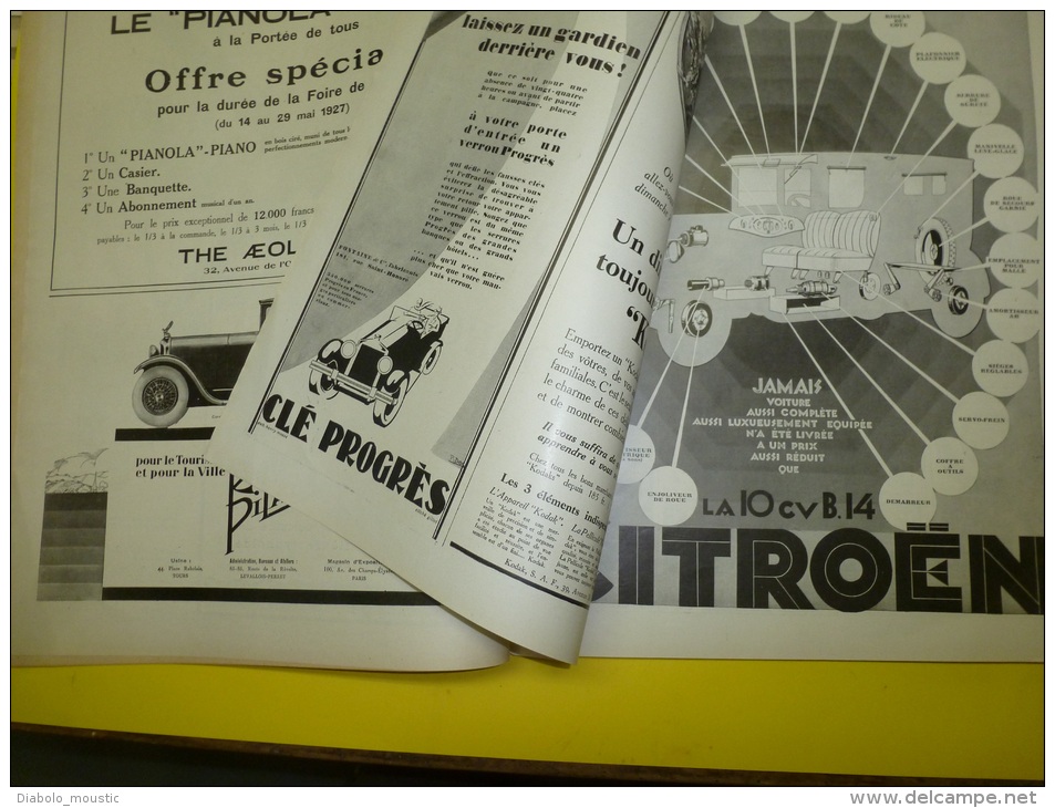 1927 Pubs Diverses Et Automobiles ;Sculpture; Inondation Mississipi (rupture Digue Panorama Sur Le Désastre; LITTLE ROCK - L'Illustration