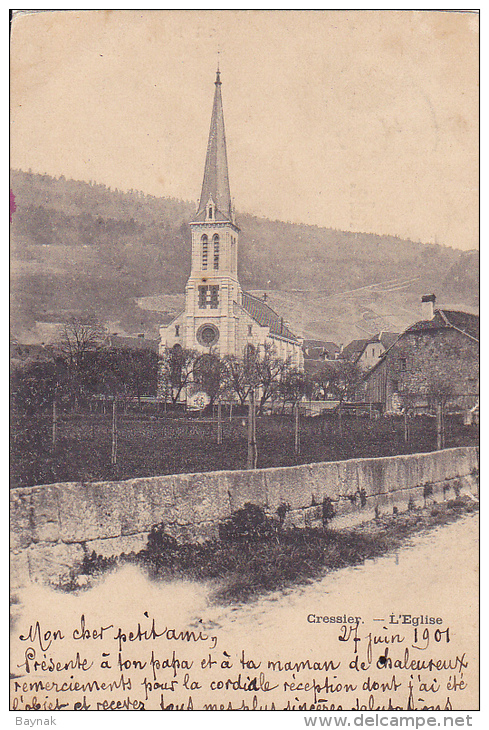 NE25  --  CRESSIER  --  L `EGLISE    --  1901 - Cressier