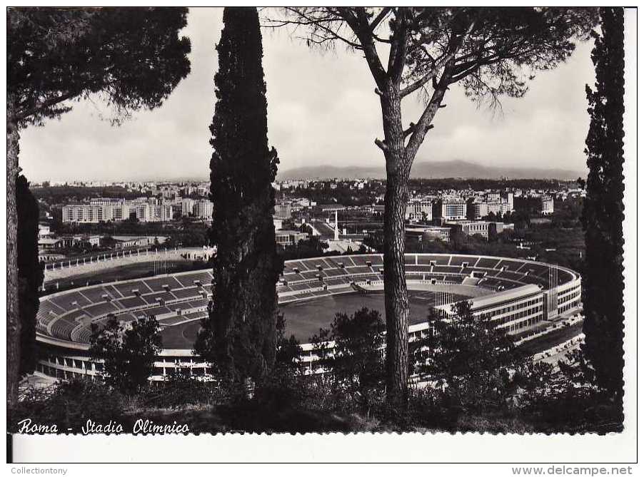 Roma - Stadio Olimpico - Formato Grande - Viaggiata 1957 - Stades & Structures Sportives