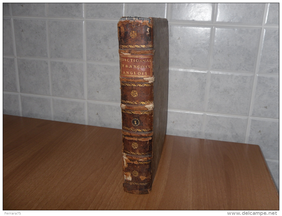 Libro Antico Dizionario Francese Inglese Dictionnai Francois Anglois 1769 - 1701-1800