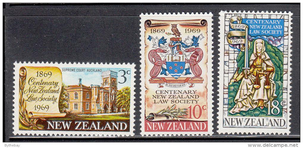New Zealand MNH Scott #422-#424 Set Of 3 Centenary Of New Zealand Law Society - Nuevos