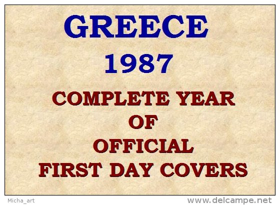 Greece 1987 Complete Year Of Official FDC - FDC