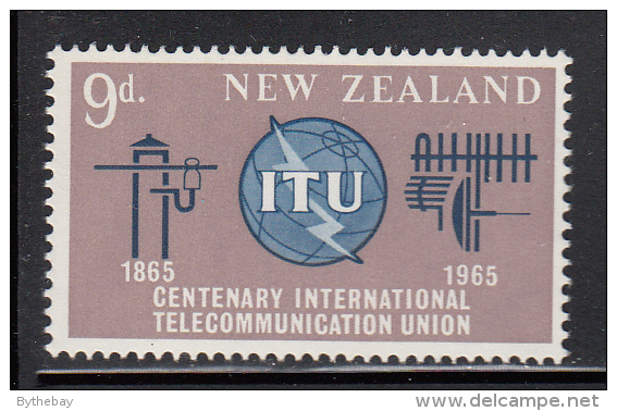 New Zealand MNH Scott #370 9p ITU Centenary - Nuevos