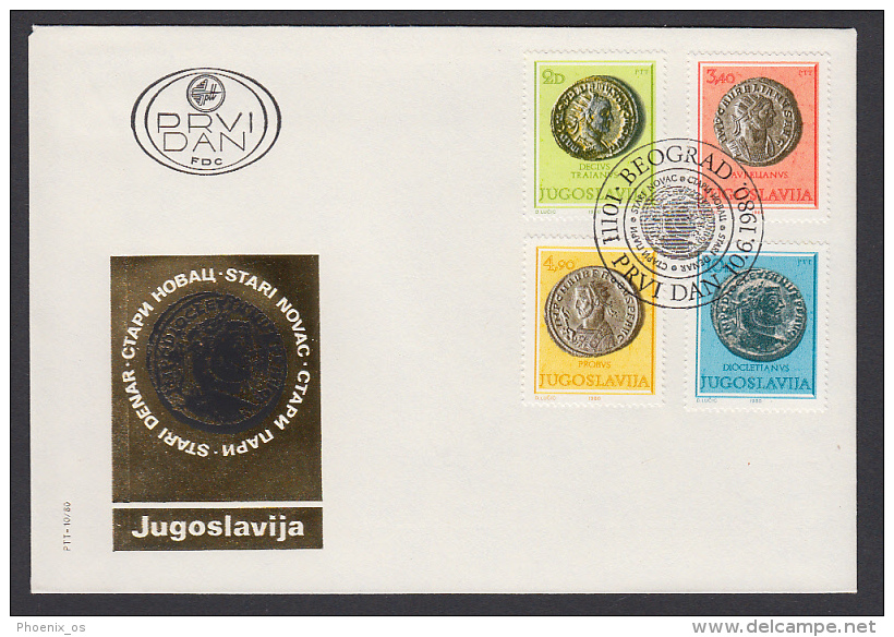 YUGOSLAVIA - FDC - Roman Imperial Coins , Year 1980 - Covers & Documents