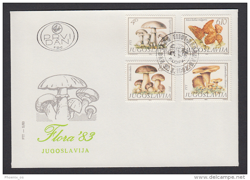 YUGOSLAVIA - FDC - Flora - Mushrooms, Year 1983 - Lettres & Documents