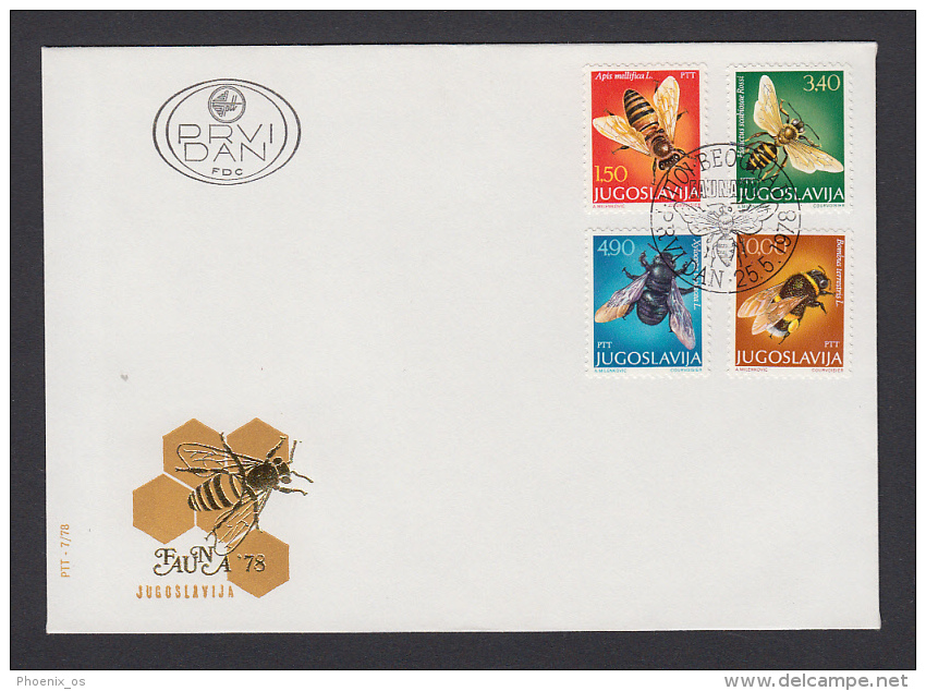 YUGOSLAVIA - FDC - Bees - Beekeeping, Year 1978 - Covers & Documents