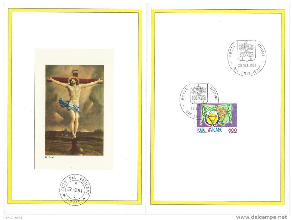 1981. VATICAN. SPECIAL SOUVENIR 4 PAGE FOLDER  WITH VATICAN STAMPS - FDC