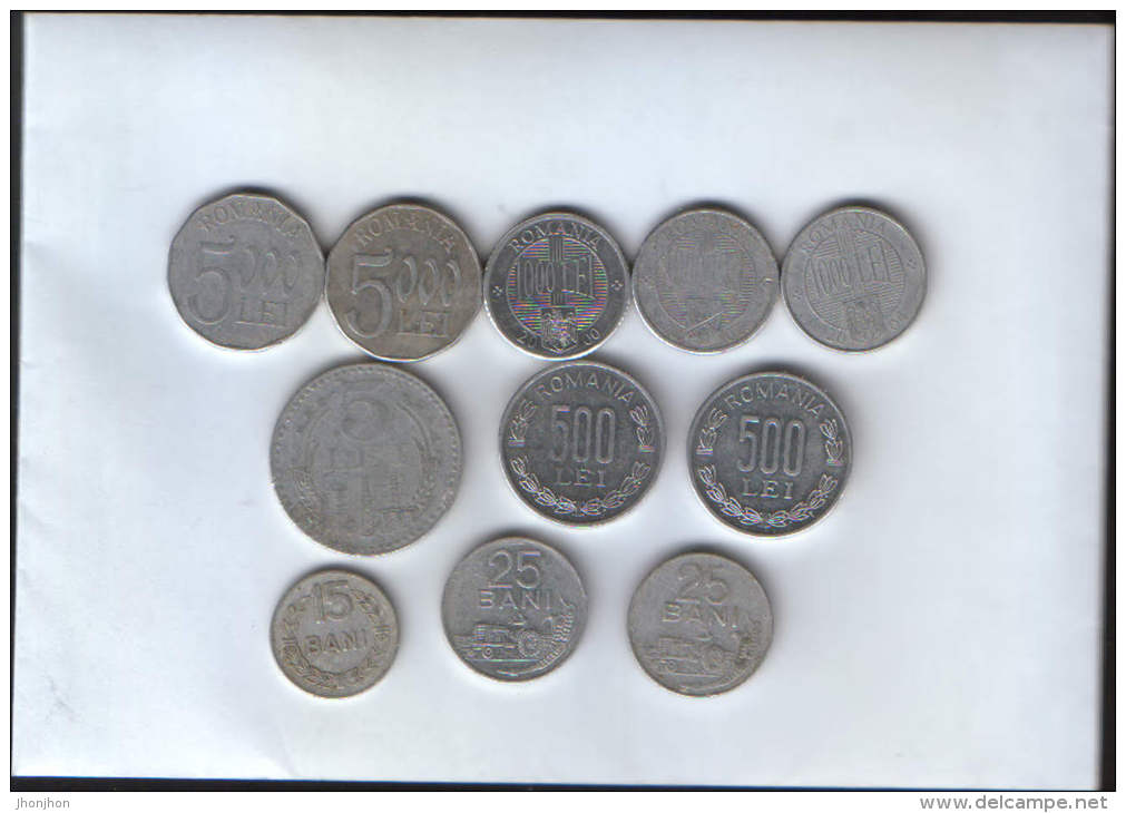 Romania- 11 Coins Circulated In The Period 1975-2004-2/scans - Roumanie