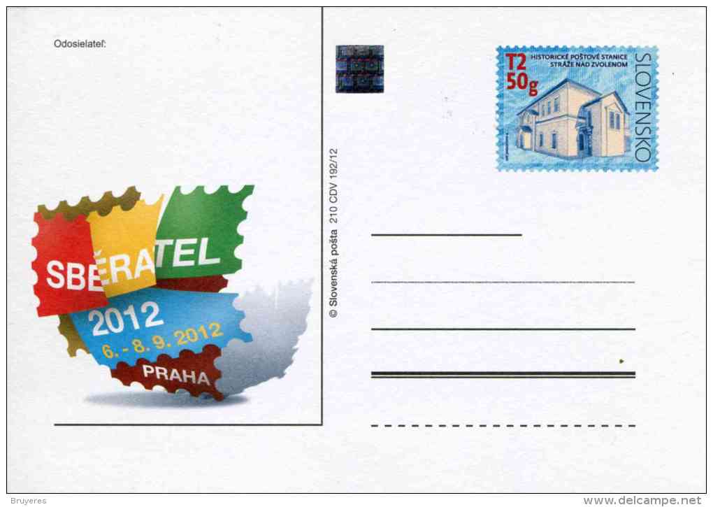 Entier Postal De 2012 Sur Carte Postale Illustrée "Bourse Des Collectionneurs Sberatel Prague 2012" - Postkaarten