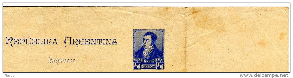 Argentina- Postal Stationery- Wrapper With Value Of 1/2c Unused (some Foxing) - Entiers Postaux